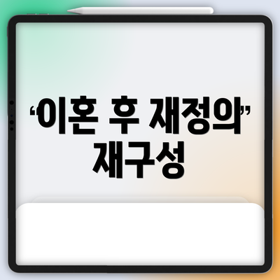 이혼 후 재정의 재구성