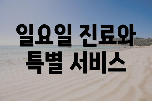일요일 진료와 특별 서비스