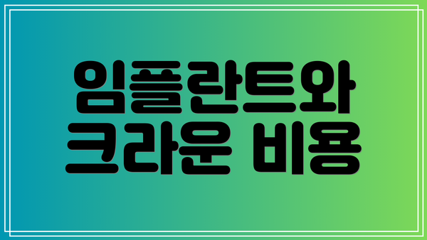 임플란트와 크라운 비용