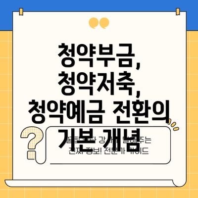 청약부금, 청약저축, 청약예금 전환의 기본 개념