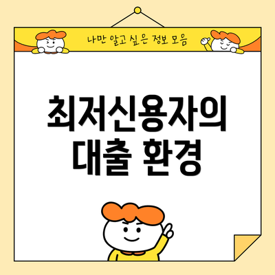 최저신용자의 대출 환경