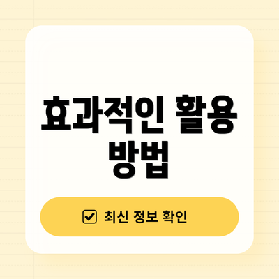 효과적인 활용 방법
