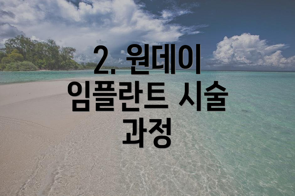 2. 원데이 임플란트 시술 과정