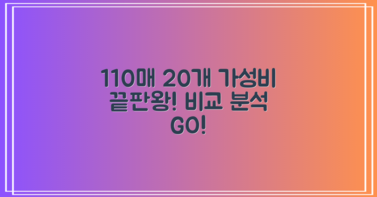 110매 20개, 가성비 비교 분석