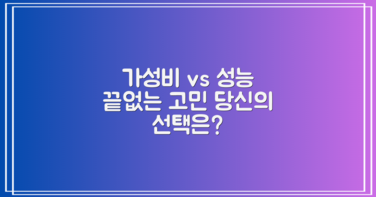 가성비 vs 성능, 어떤 것을 택할까?