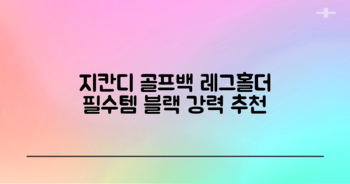 지칸디 골프 스탠드백 레그홀더 다리고정 바닥 지지대, 블랙 추천 리뷰